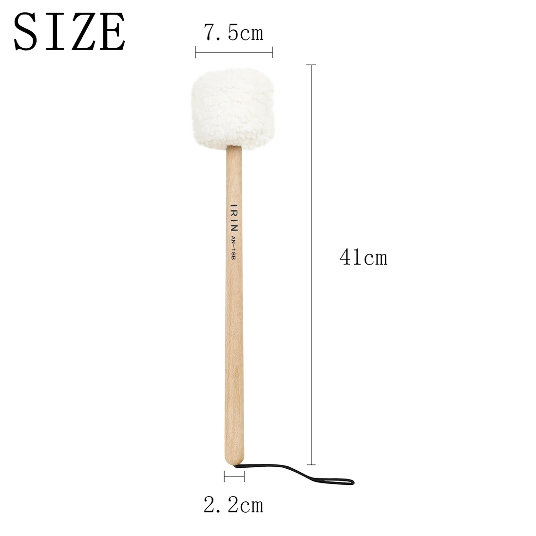 Professional Songbo Hammer Singing Bowl Mallet Sound Therapy Gong Hammer Lamb Plush Head Beech Wood Handle-Small Head