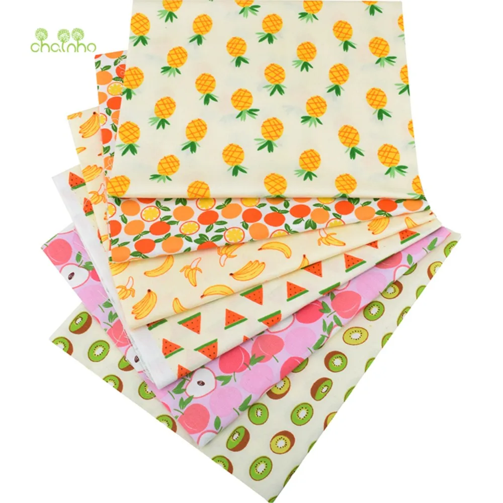 Chainho,Printed Twill Weave Cotton Fabric,Patchwork Cloth,DIY Sewing Quilting Material For Handmade Patchwork,Fruite Series