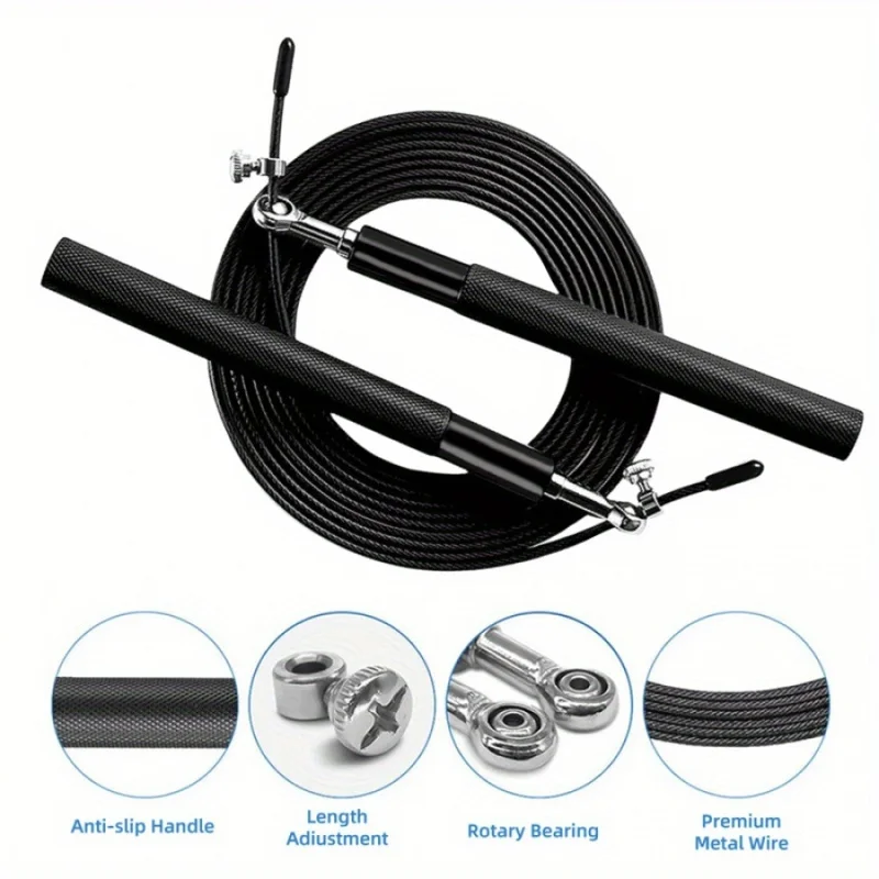 1PCS Aluminum Alloy Bearing Steel Wire Speed Skipping Rope Professional Boxing Skipping Rope Fitness Training