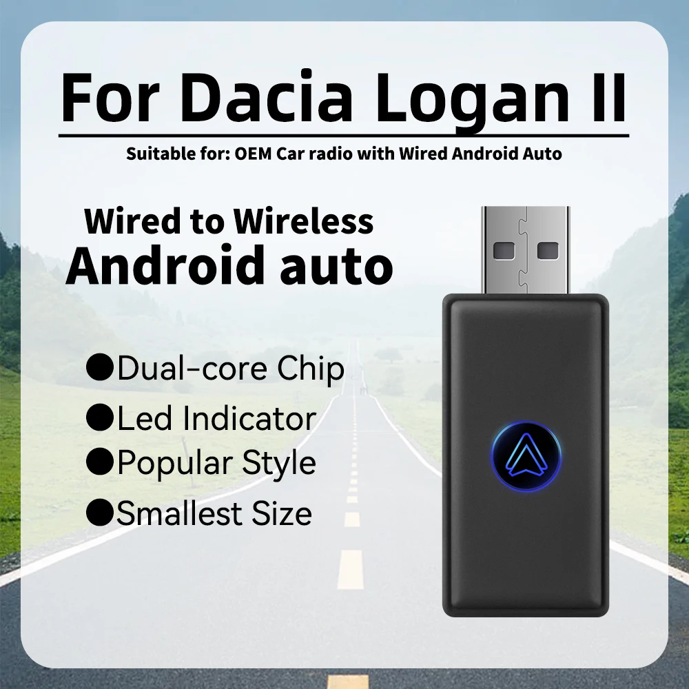 

Smart AI Box for Dacia Logan II Logan 2 Car OEM Wired Android Auto to Wireless New Mini Android Auto Wireless Adapter USB Dongle