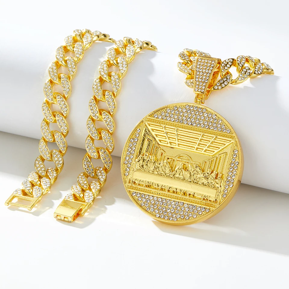 1 Pezzo Collana Con Pendente Dell'Ultima Cena Hip Hop Da Uomo, Collana - Foto 10