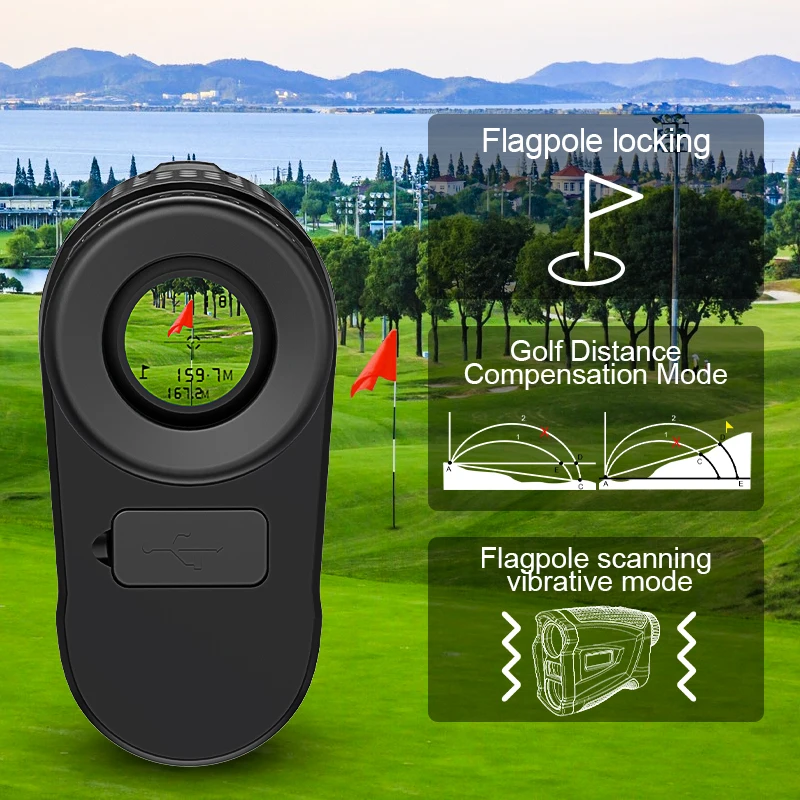 Golf Rangefinder for Hunting 600-1200m Charge x6 Flag-Lock M/Yd Unit Magnet Vibration Laser Distance Meter with slope Telemeter laser rangefinder distance meter