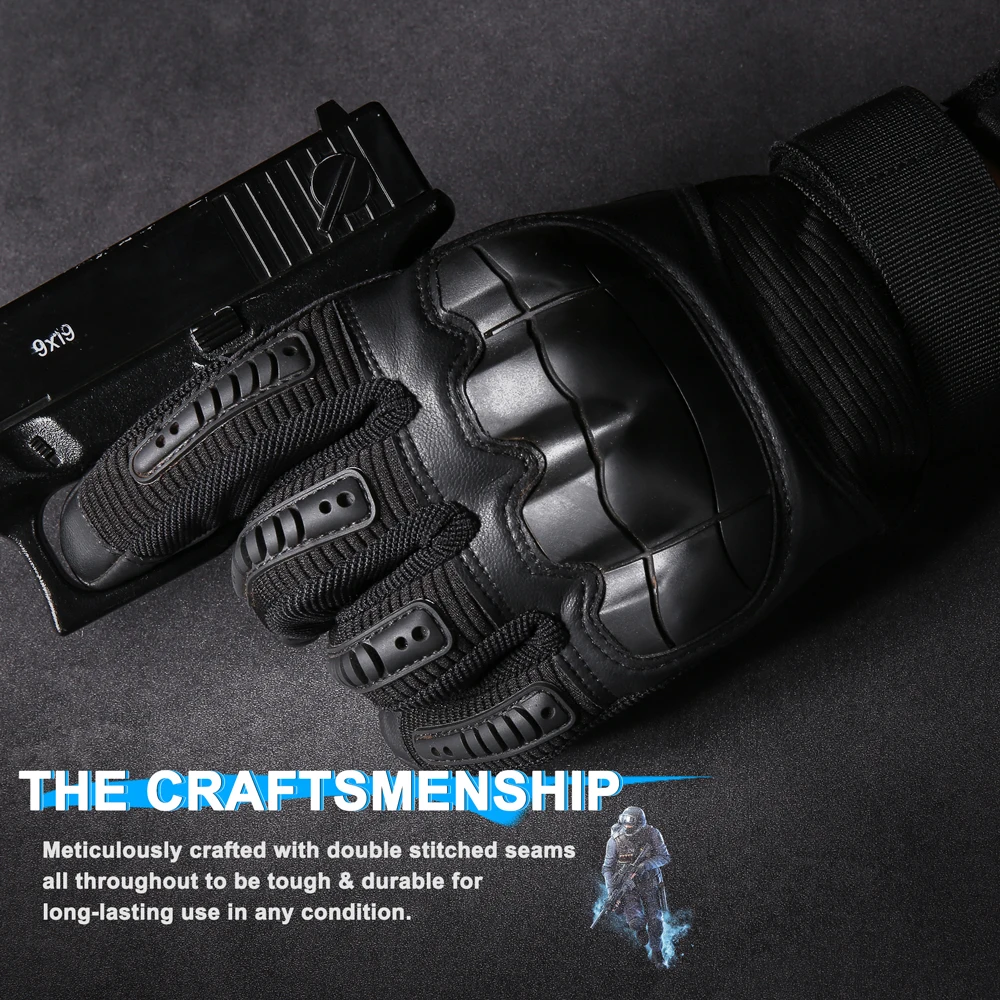 Tactical Gloves Touch Screen PU Leather Outdoor Cycling Sport Hiking Camping Hunting Shooting Bicycle Motorcycle Protective Gear