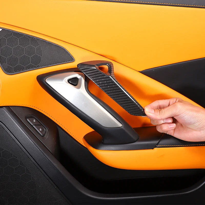 

For Chevrolet Corvette C7 2014-2019 real carbon fiber Car Interior Door Electric Switch Button Frame Cover Trim Auto Accessories