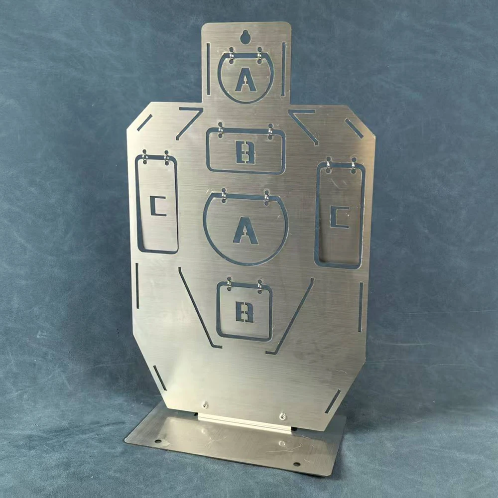 Cible IDPA en acier inoxydable brossé couleur originale pour entraînement au tir