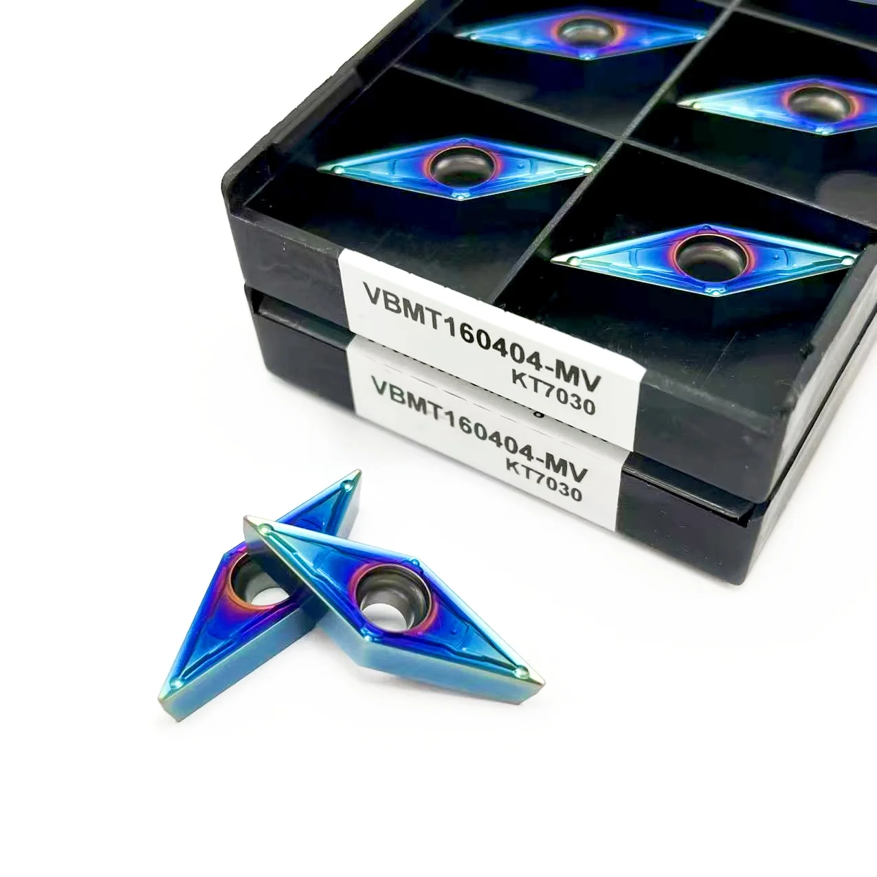 CNC 터닝 인서트 VBMT110304-MV VBMT110308-MV VBMT160404-MV VBMT60408-MV 나노 블루 고경도 스테인리스강 및 퀀칭 처리