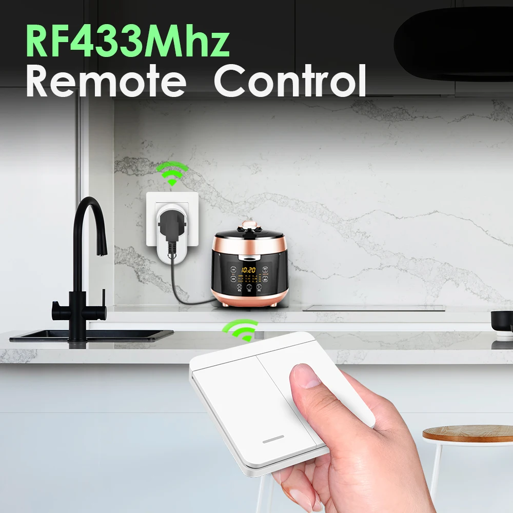 Description Picture 3 of item433Mhz Wireless Socket Remote ON OFF Smart Plug EU FR With Wall Switch Electrical Outlet 15A 220V  For Home Appliance Light Fan