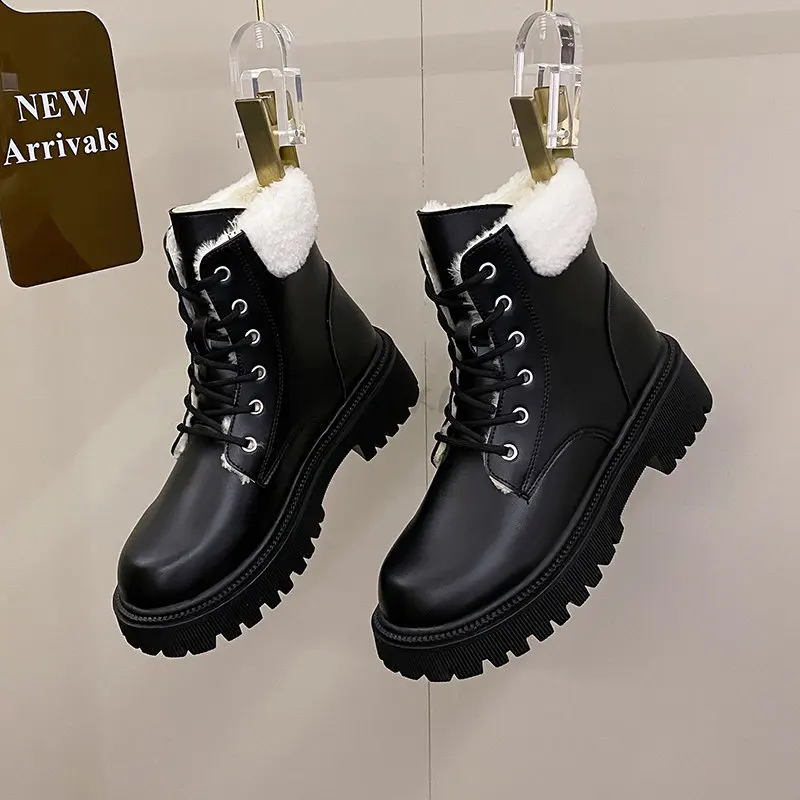 Winter White Ankle Boots For Women 2023 New Fashion Yellow Fur Plush