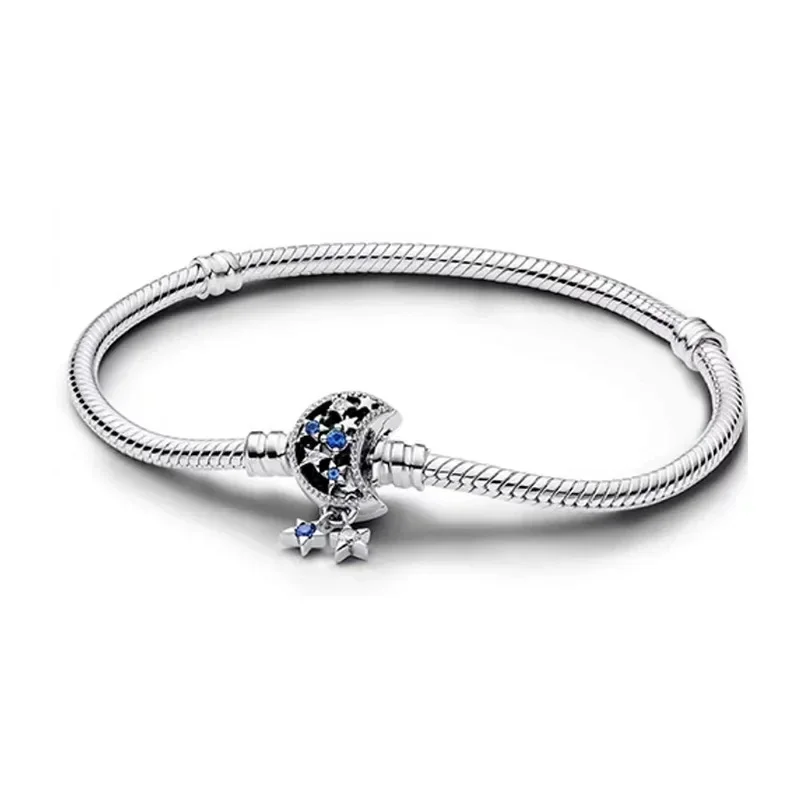 New Hot Selling Christmas Gift S925 Sterling Silver Ding Chain Sparkling Heart Tennis Women's Bracelet Luxury Fashion Jewelry