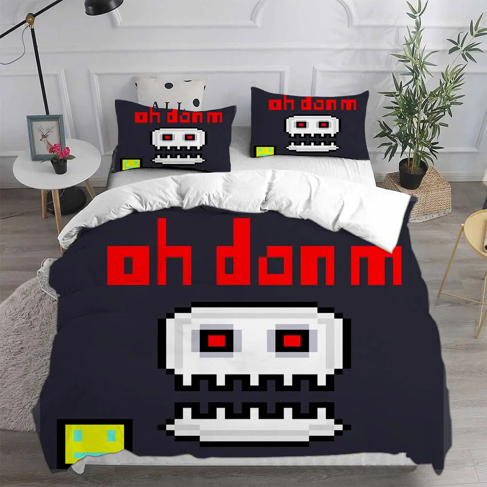 Geometry Dash Bedding Sets Comforter Quilt Bed Cover Duvet Cover Pillow Case 2-3 Pieces Sets Kids Adult Size 4