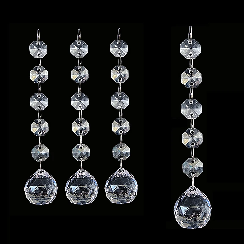 Acrylic Crystal Beads Pendant Garland Chandelier Decoration 10pcs