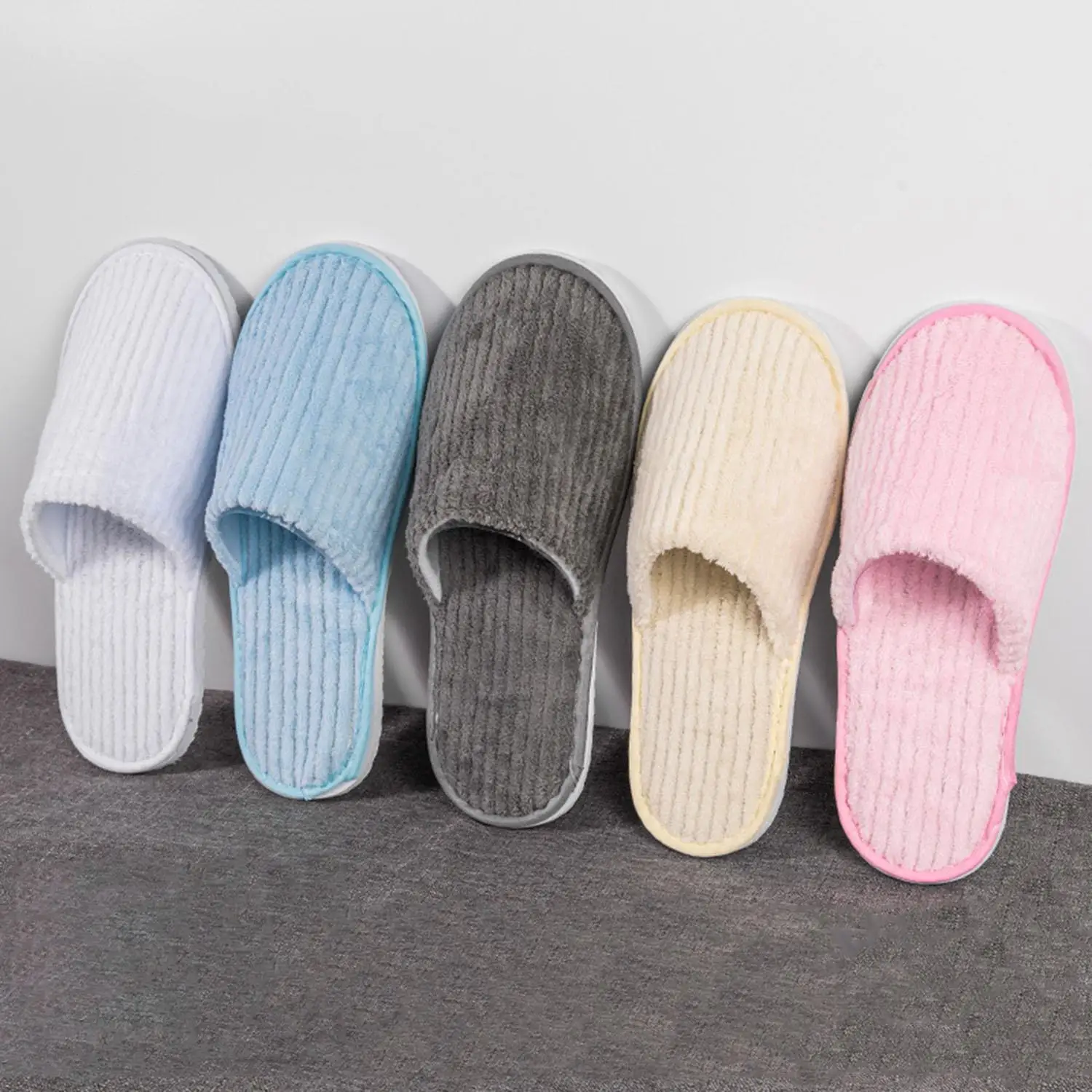 Non-slip Coral Fleece Slippers Home Hotel Spa Reusable Washable Slippers All-inclusive Women Men Indoor Guest