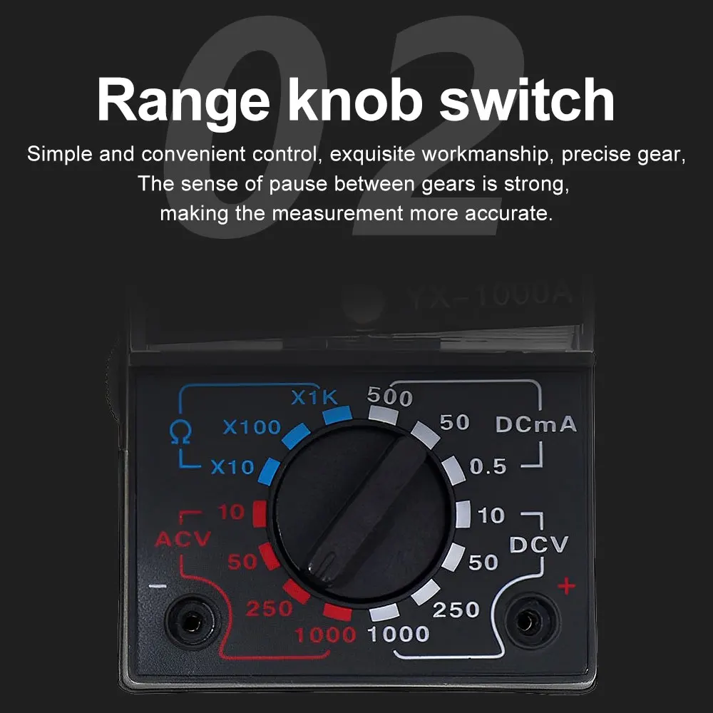 YX-1000A AC/DC Analog Multimeter Hohe Genauigkeit Voltmeter Ammeter Ohmmeter spezialisierte Instrumente f￼r Elektriker