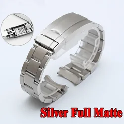 Premium Solid Stainless Steel Watchband - Elegant Wrist Bracelet Strap - 21mm (Frosted Silver)