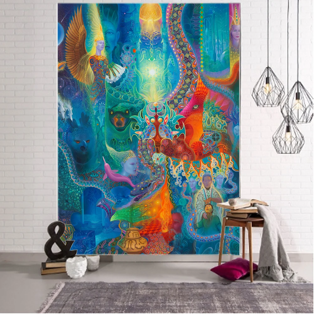 Psychedelic character background decoration tapestry mantra bohemian hippie wall decoration tapestry home background decoration