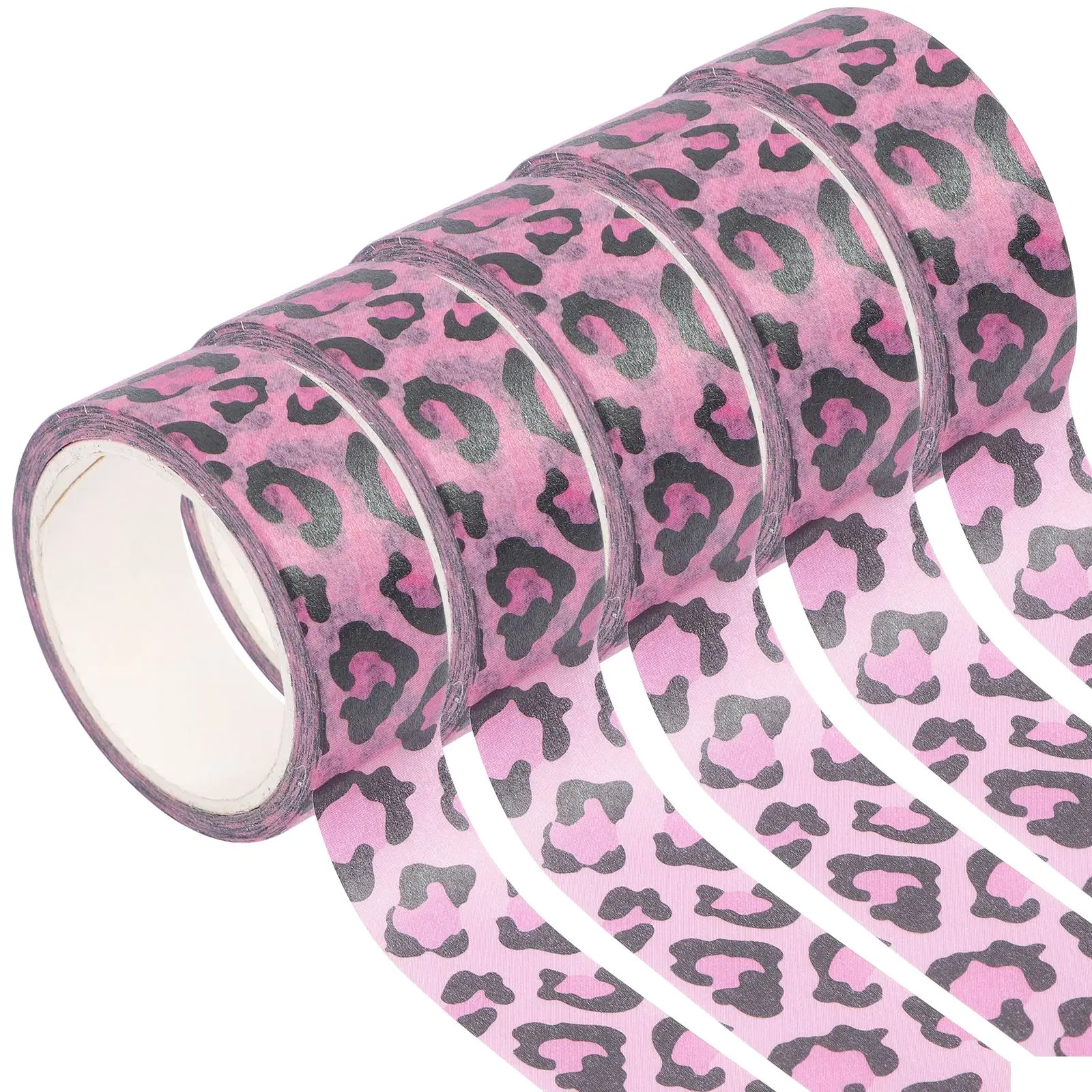 

5 Rolls Animal Print Washi Tape Scrapbook Masking Tape Decorative Adhesive Stickers For DIY Craft Journal Planner