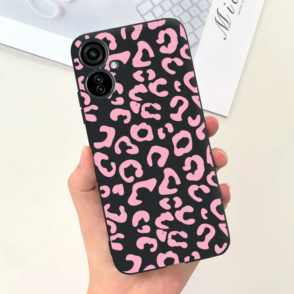Fashion Cartoon Soft Silicone Black Pink Phone Case Cover