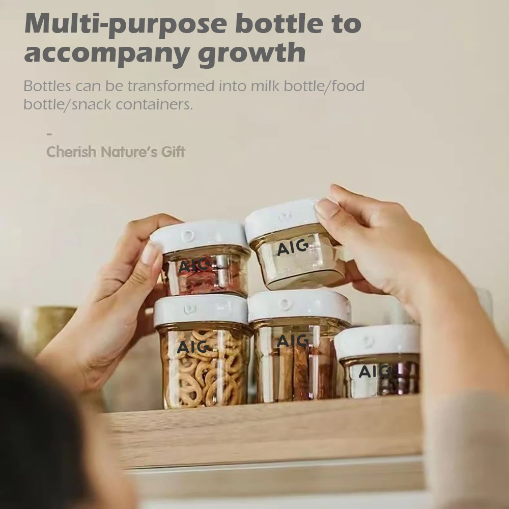 240ml square food can 7CM sealed lid for feeding bottle replacement multifunctional leak-proof milk powder can
