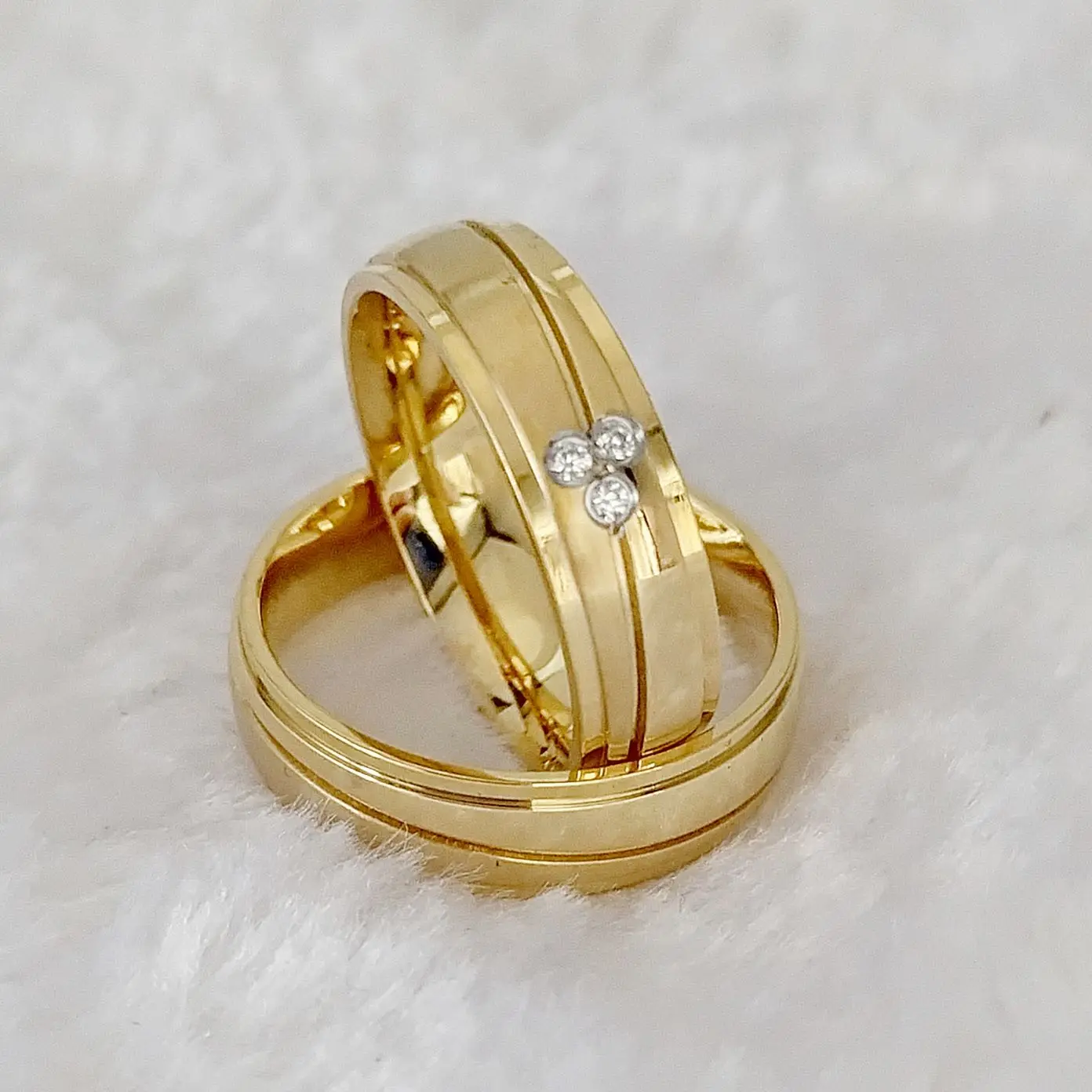 

Wedding Rings for Men And Women Wholesale Price Western 18k Gold Plated stainless steel fashion jewelry Couples Lovers Ring