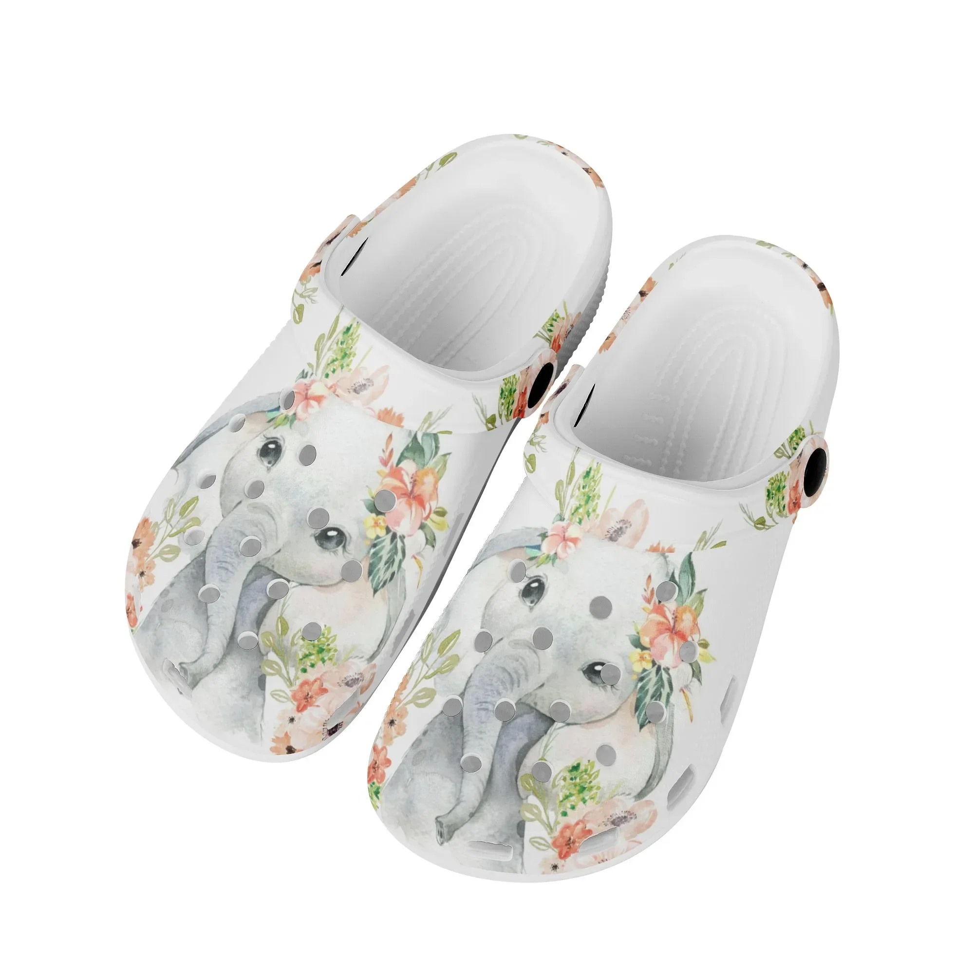 Sunflower Elephant Print Flat Sandals Unisex High Quality Travel Beach Wading Slippers Comfortable Lightweight Garden Shoes