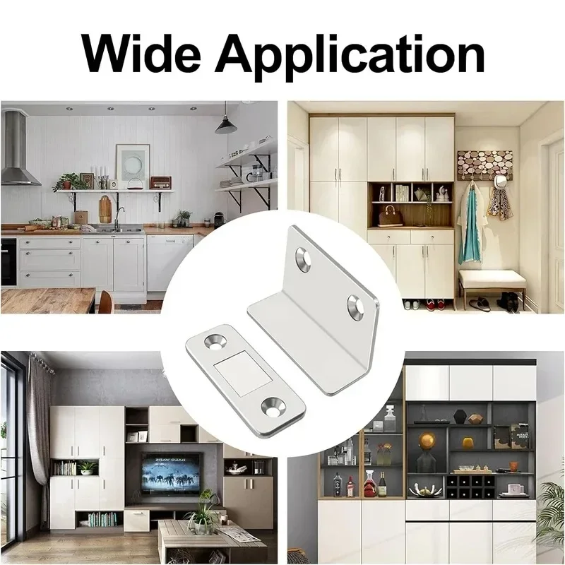 Ultra-Thin Magnetic Door Catch Cabinet Catches Door Closed Magnets Sheet Adhesive 20/1Sets