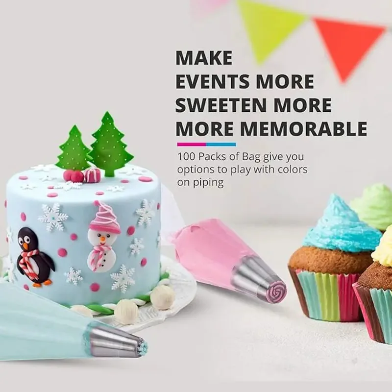 50/100pcs Pastry Bag Thickened Cream Bags Are Available in A Variety of Sizes Kitchen Baking Products Cake Decoration