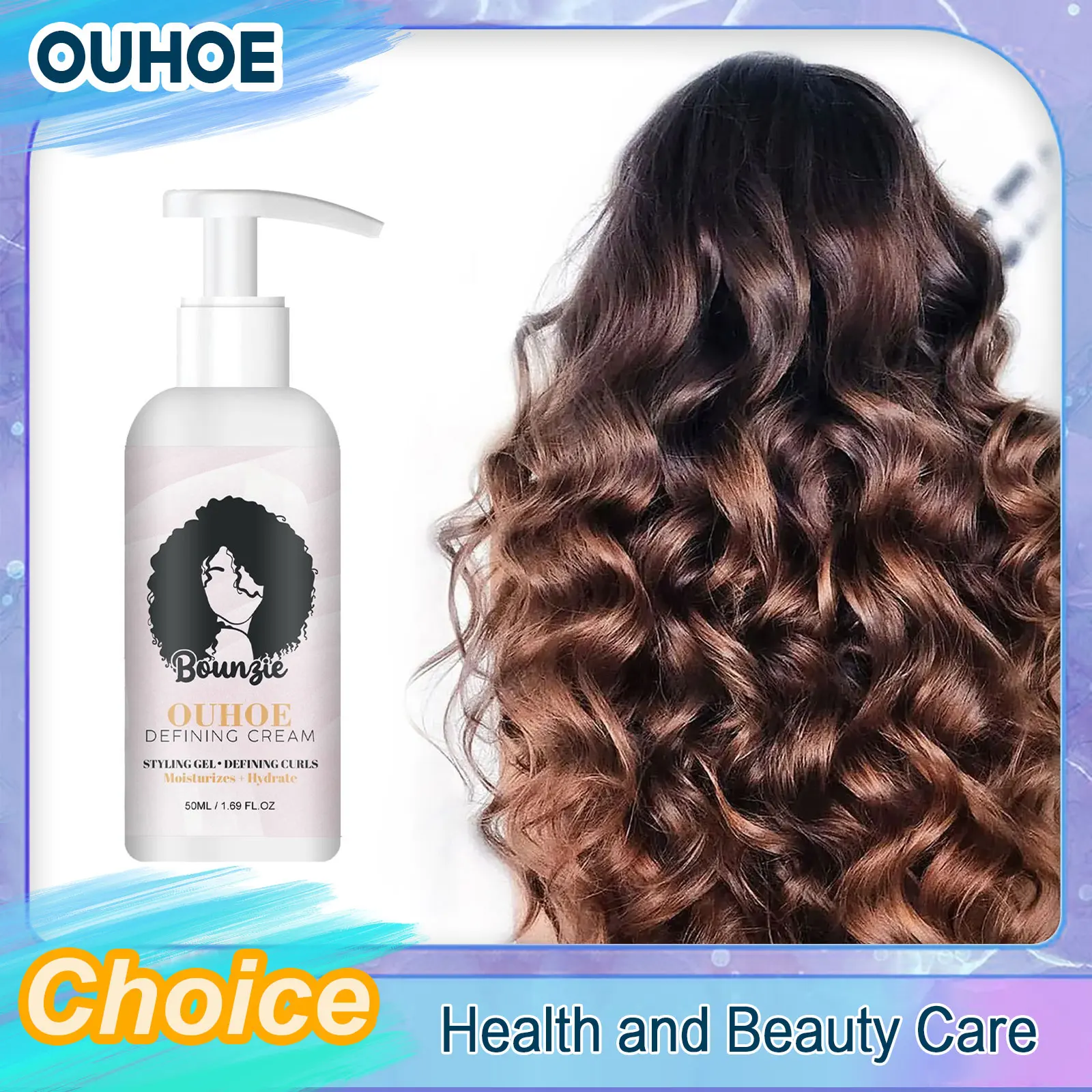 Hair Curling Cream Styling Sculpting Frizzy Wavy Boost Elastin Volumizing Fluffy Thickening Nourishing Enhance Hair Define curly hair styling cream