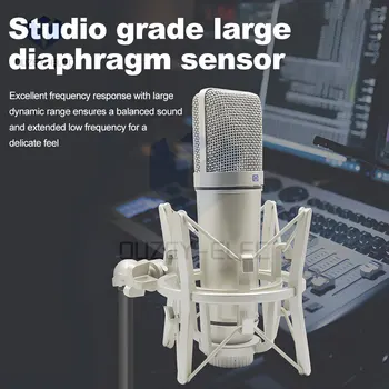 쇼크 마운트 오디오 케이블로 YouTube 스튜디오 보컬 악기 팟 캐스팅 및 녹음 전문 콘덴서 마이크