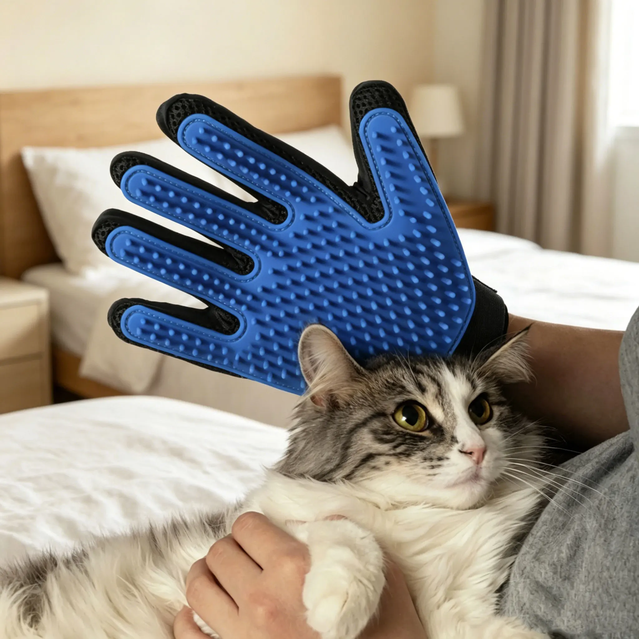 Pet Hair Removal and Grooming Glove – Deshedding & Massage Brush