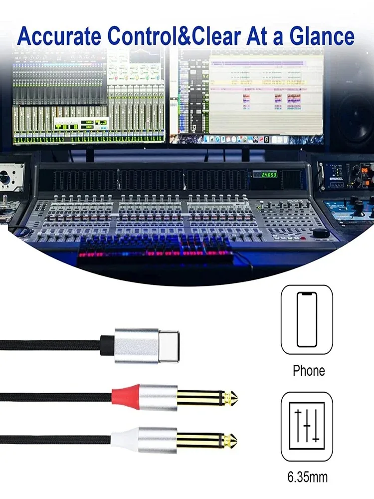 High-Quality Type-C to Dual Channel Amplifier Audio Cable