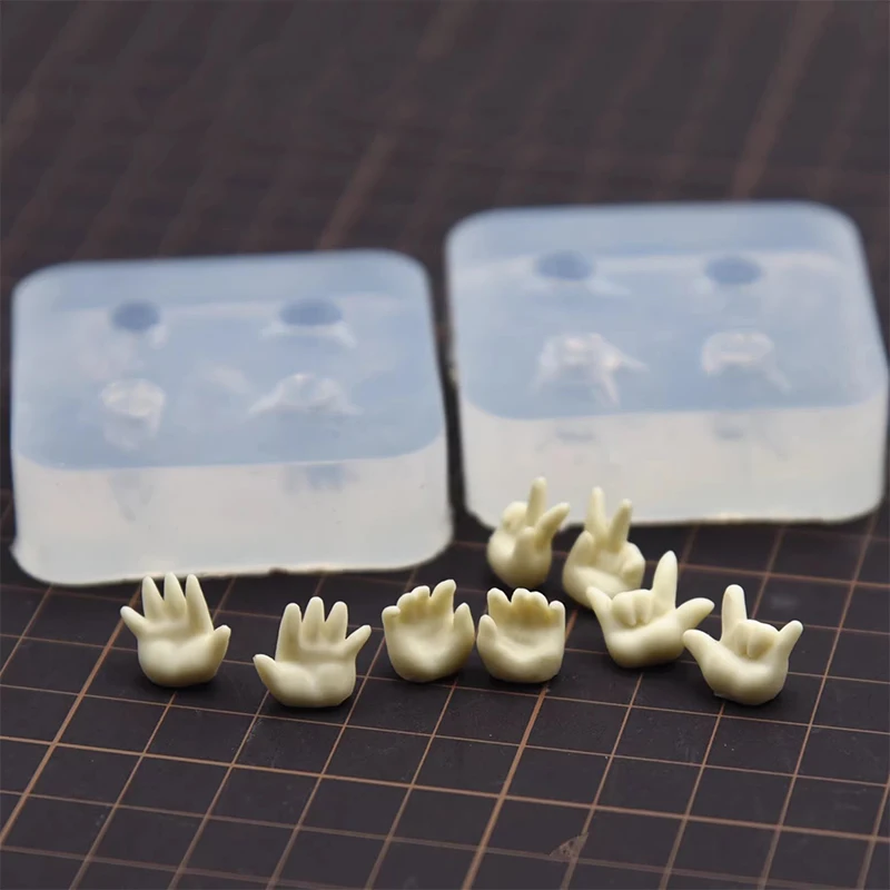 Mini Cute Pottery Clay Plam Silicone Mold Ultra Light Clay Mini Hand DIY Mold silicone mold