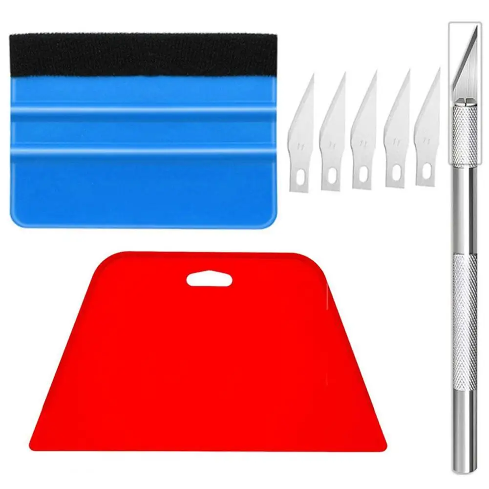 

8pcs Wallpaper Smoothing Tool Kit Car Film Scraper Car Accessories Window Squeegee For Car Aluminum Alloy Scraper