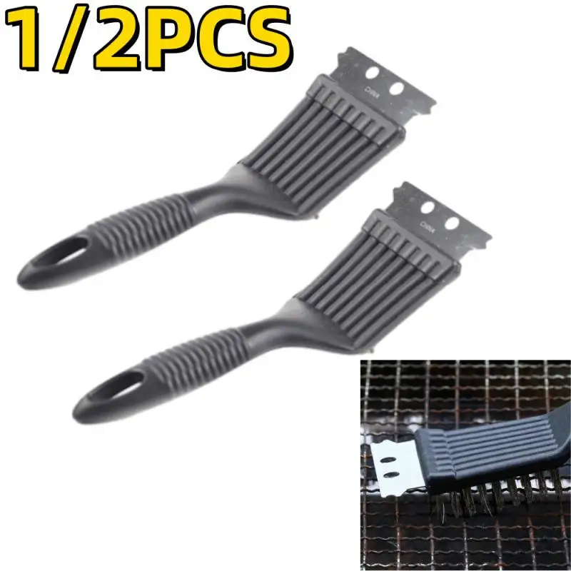 1/2pcs For Barbecue Grill Brush Steel Wire Bristles BBQ Cleaning Brushes Durable Cooking Tool Outdoor Home BBQ Gas Kit Accessori