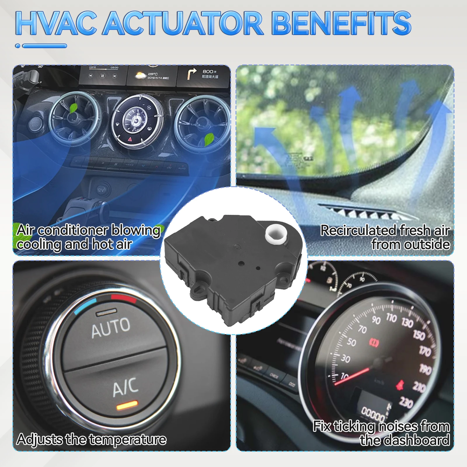 HVAC Heater Air Blend Door Actuator Fit for Chevrolet Tahoe Silverado GMC Sierra 1994-2012 89018365 16163982 604-106 15-72971