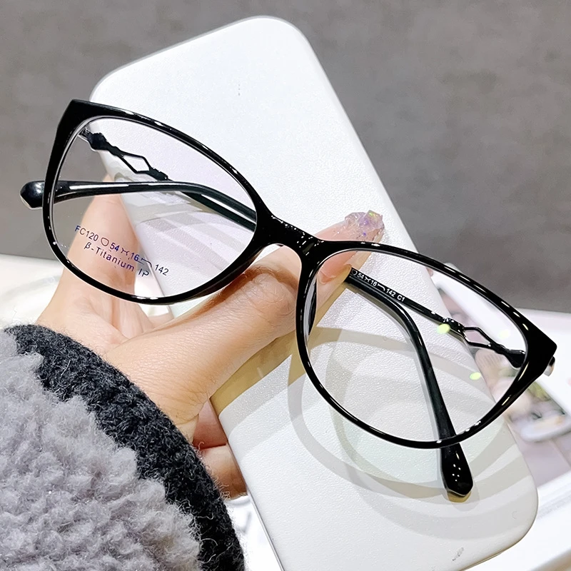 YIMARUILI TR90 Alloy Eyewear Cat Eye Myopia Glasses Retro Optical Prescription Eyeglasses Frame Women F120X eyewear frames women glasses fashion eyeglasses eyeglasses frames