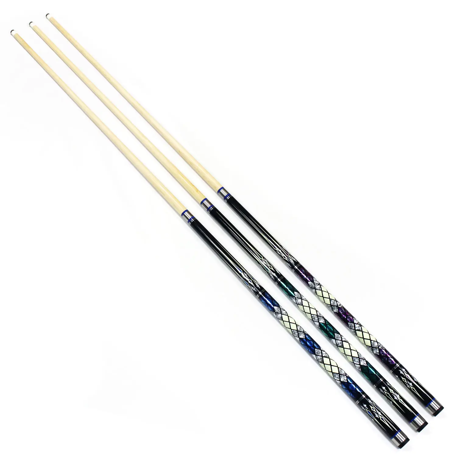 Billiards Cue Maple Shaft Stainless Steel Joint 1/2-PC 12.5 mm Tip