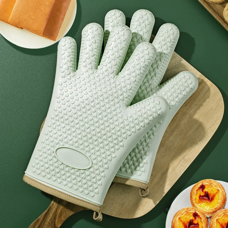 1 hand Bake Silicone Gloves Microwave Oven Baking Gloves Kitchen Anti-scald  Anti-slip Silicone BBQ