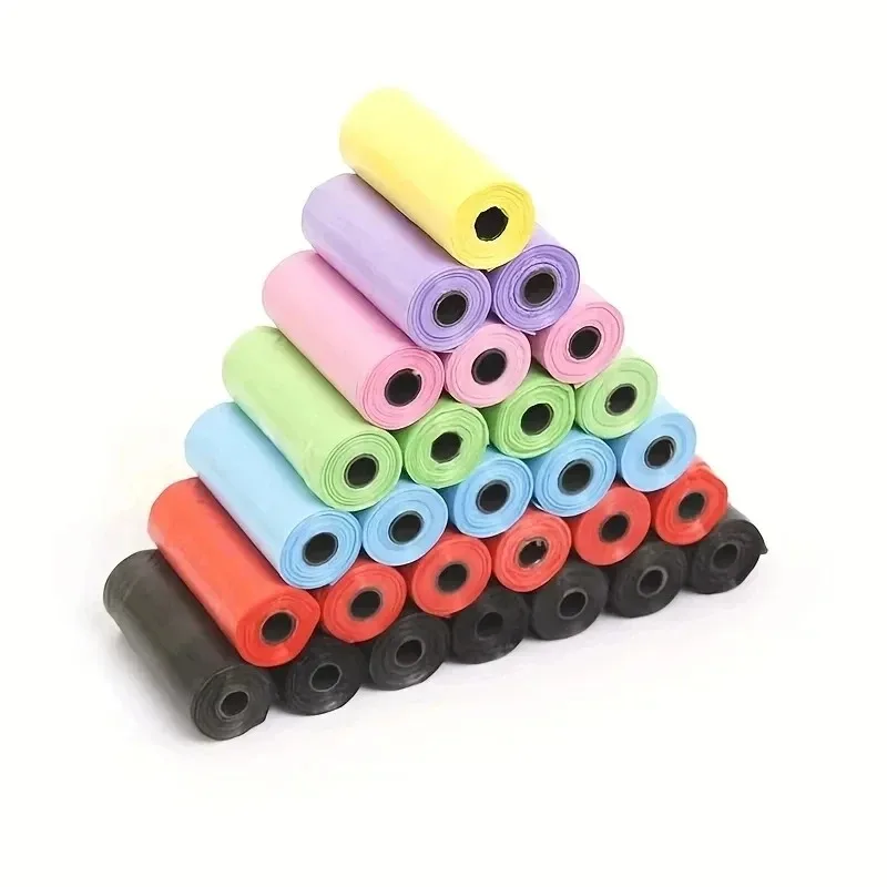 Sac poubelle pour animaux de compagnie, sac de merde de chien de nettoyage extérieur, sac de merde multicolore de Type rouleau continu, sac de merde de pelle pour chat fournitures pour animaux de compagnie