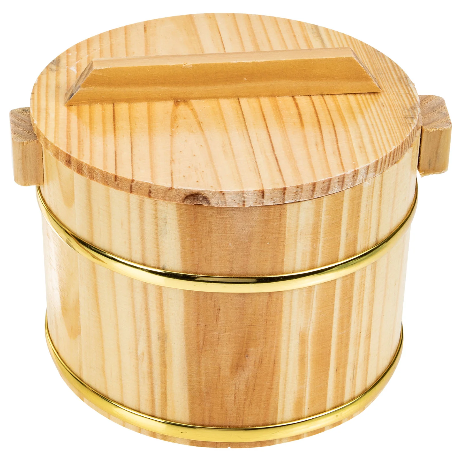 

Wooden Sushi Rice Bowl Set, Stainless Steel Inner Pot- Wooden Bowl with Lid and Wooden Spoon ( 472* 472* 629in )