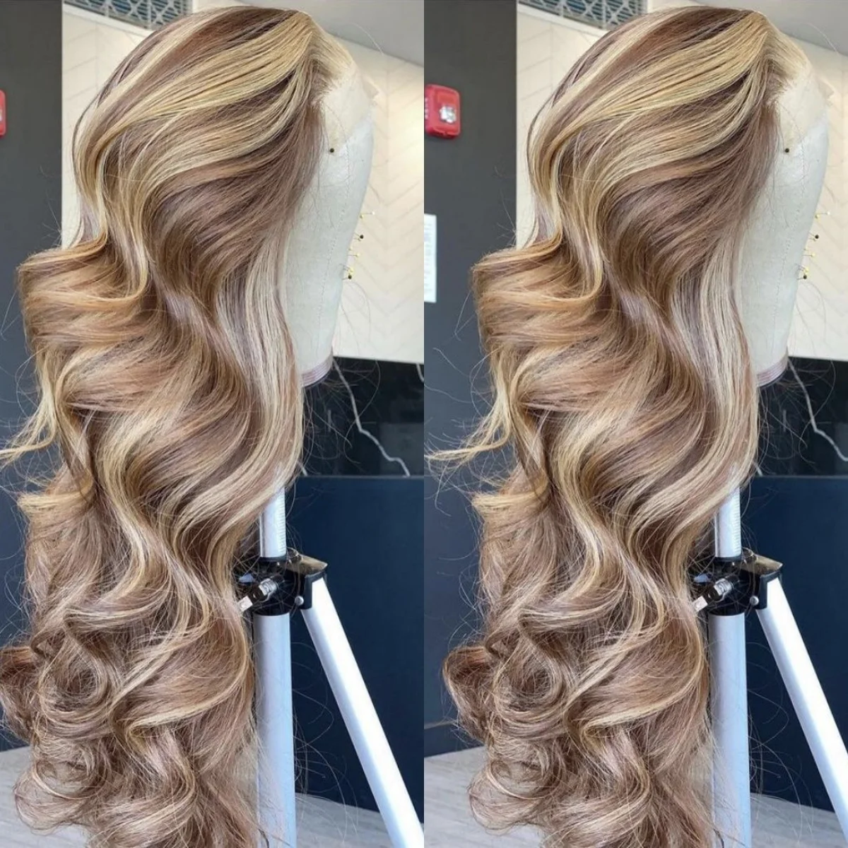 4/613 Highlight Wig Human Hair Body Wave 613 Blonde Brown Colored 13x4 HD Lace Frontal Wig Glueless Wigs Raw Human Hair Woman 1