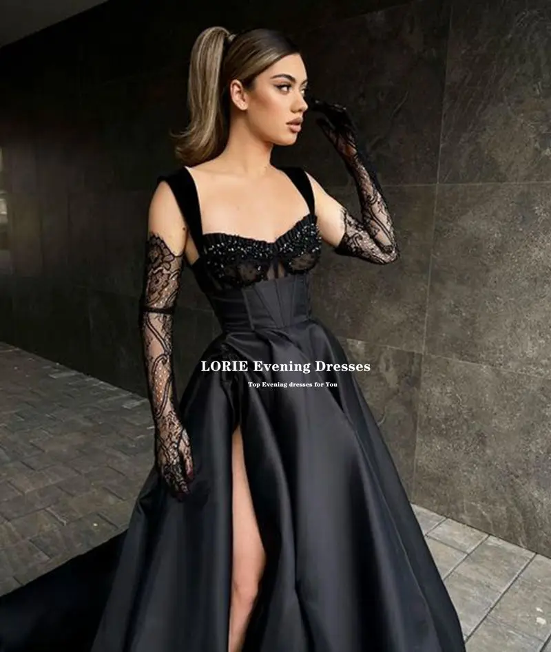 Elegante com o pescoço em laço apliques vestidos de baile, pura linha A,  vestido curto cetim, botão acima do joelho, manga 3/4, 2023 - AliExpress