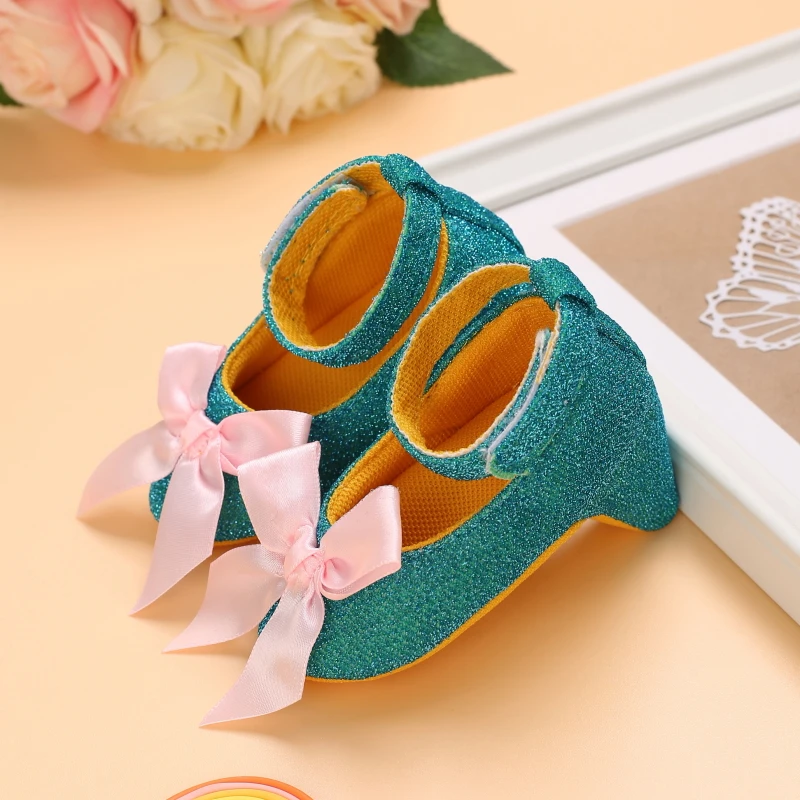 Hot Newborn Infant Baby Fashion Girls High Heels Shoes Princess Bow First Birthday Party Crib Shoes Photo Props Shoes 0-12Months 4