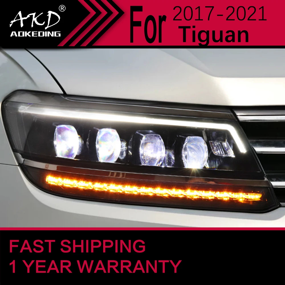 Car Lights for VW Tiguan LED Headlight 2017 2020 Tiguan Head Lamp Drl