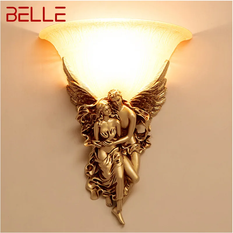 

BELLE Angel Wall Lamps LED Gold Creative Design Resin Sconce 3 colors Lights For Home Living Room Bedroom