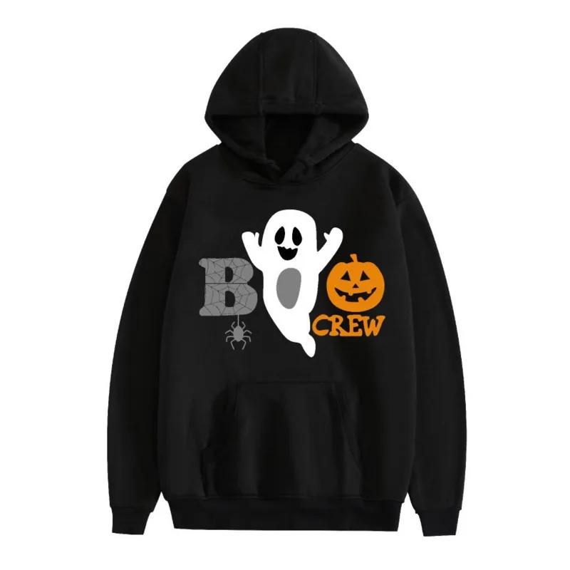 

Halloween Printing Child’s Sweatshirt Hoodies Pumpkin Ghost Unisex U-shaped Loose Sleeved Collar Zipped Hoodies Sweater Tops New