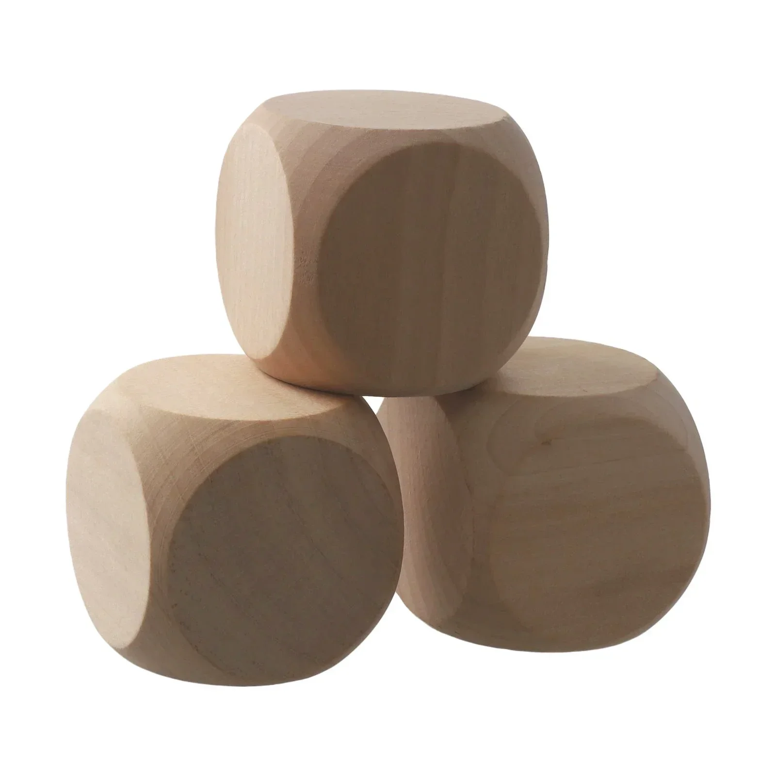 10pcs 40mm/50mm/60mm Wooden Dice Blank Wooden Dice Unfinished Wood Cubes Square Blocks DIY Craft Printing Entertainment