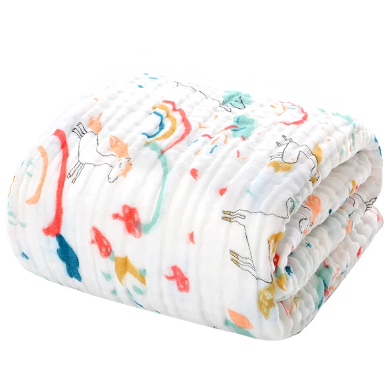Asciugamano da Bagno per Neonati, Accappatoio in Mussola per Neonati e Bambini, Panno per il Bagnetto, Coperta in Cotone con Disegni Cartoon per Bambini e Bambine - immagine 3