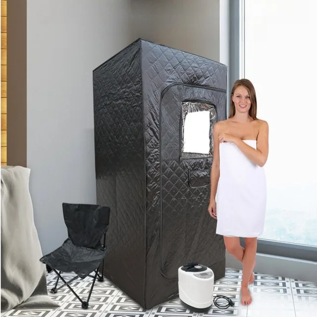 ห้องซาวน่าพับได้สำหรับใช้ในบ้าน แบบถอดประกอบได้ พกพาสะดวก สำหรับอบไอน้ำทั้งตัว อุปกรณ์เสริมในห้องน้ำเพื่อการผ่อนคลาย 1