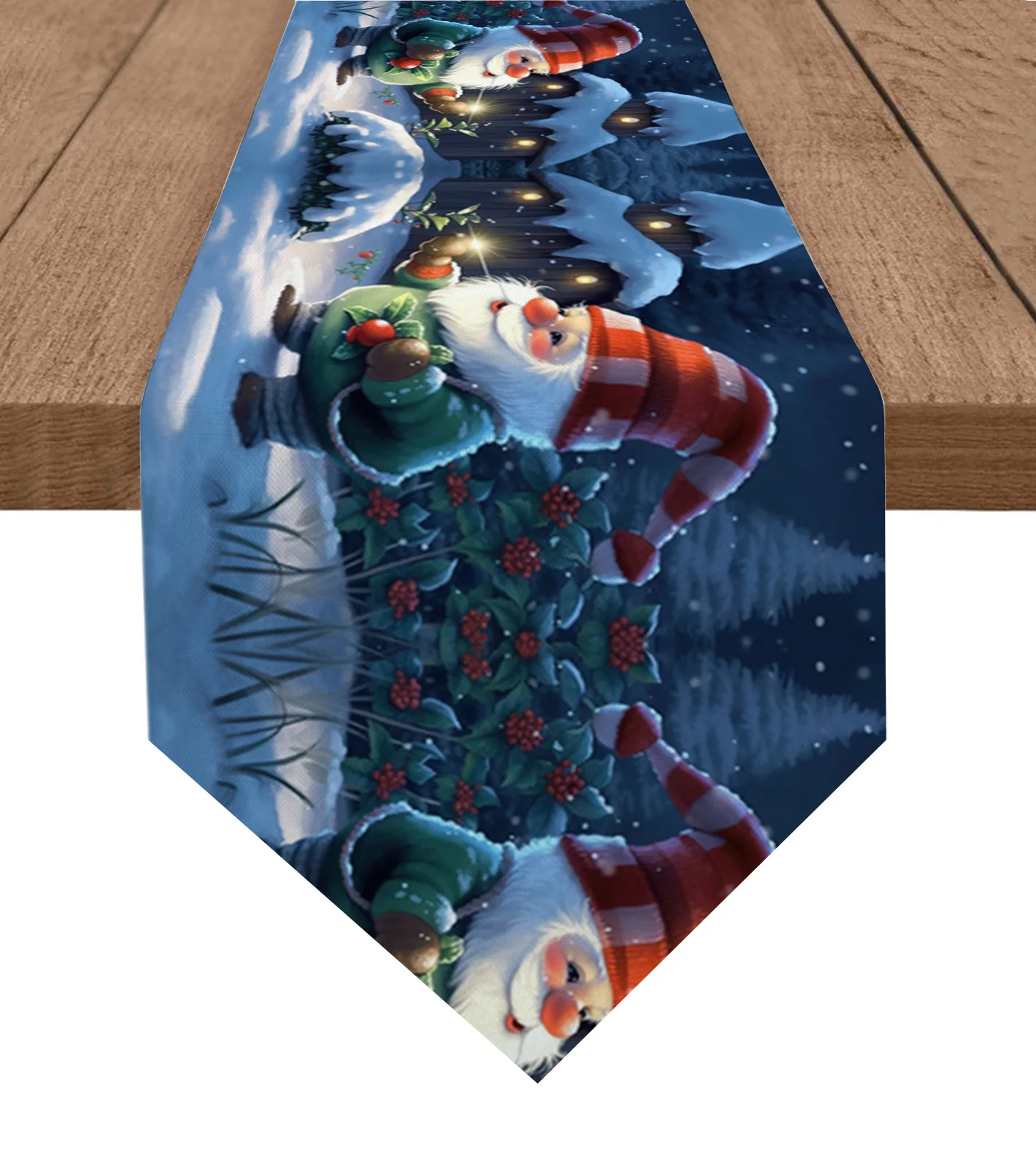 Natale Nani Snow Table Runner Festa Di Nozze Tavolo Da Pranzo Runner Tovaglietta Home Kitchen Table Decor