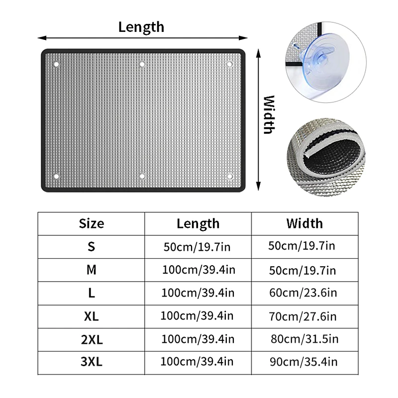 Description Picture 4 of itemWindow Sun Shade Film Sunshade Protector Pad Aluminum Foil Anti-UV Sunshine Room Insulation Shading Board Window Privacy Film